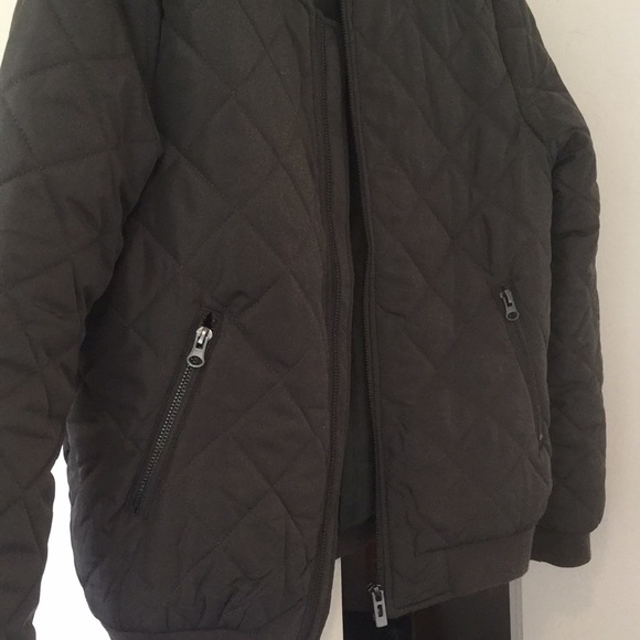 NEW! Quilted Bomber Jacket Olive Small - Picture 3 of 8